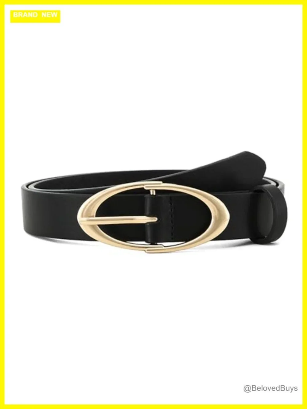 Faux Leather Belt with Oval Buckle for Women 28mm Waist Belt